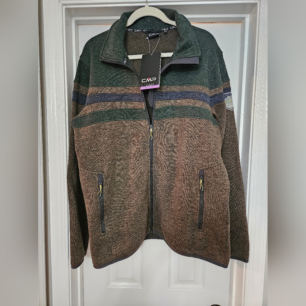 CMP Fleece Jacket Size 2XL (54), Brown/Green/Blue